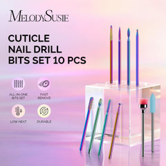 MelodySusie nine fine grit bits ideal for under-nail cleaning and smoothing.