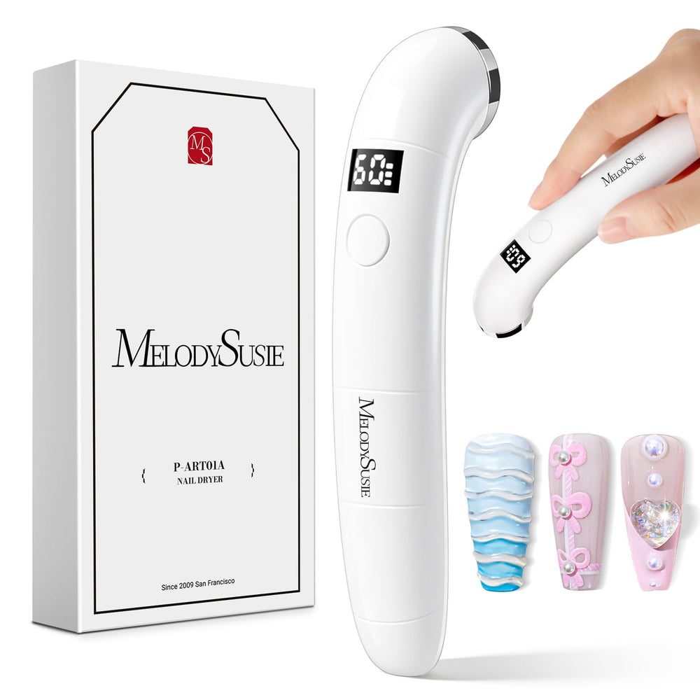 MelodySusie P-ART01A ergonomic handheld lamp for quick, cordless gel curing on the go.