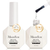 MelodySusie pegamento 5en1 para uñas con adhesión duradera para tips y decoraciones.