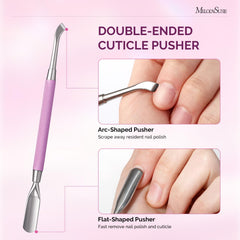 MelodySusie empujador de cutículas de doble extremo para limpieza precisa.