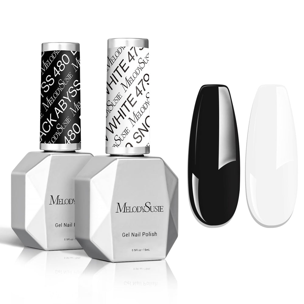 MelodySusie set gel Thick negro y blanco de 15 ml para manicura en casa