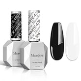 MelodySusie set gel Thick negro y blanco de 15 ml para manicura en casa