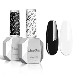 MelodySusie set gel Thick negro y blanco de 15 ml para manicura en casa