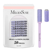 MelodySusie small sanding bands with 3.1mm mandrel for precise nail shaping.