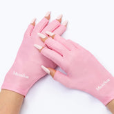 MelodySusie UV gloves pink fabric close-up showing soft texture for nail care
