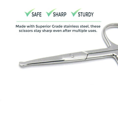 MELWEY rounded-tip scissors for beard shaping with control