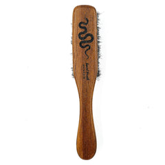 Menesia soft boar bristles glide through beard for gentle grooming.