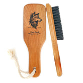 Menesia soft bristle brush with teakwood handle for gentle detangling and styling