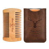 Menesia wooden comb with dual teeth for fine and coarse grooming