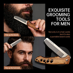 MenGate folding pocket comb with polished teeth glides smoothly across hair.