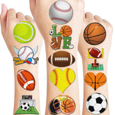 MeoIsDaBest 96pcs sports balls tattoos pack—vibrant designs for shareable party favors