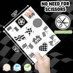 Empaque de MeoIsDaBest con tatuajes decorativos para fiestas y premios escolares.