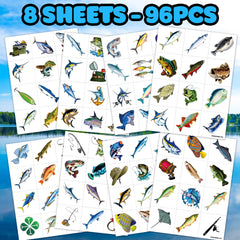 MeoIsDaBest fishing tattoos sheet 3 features fun fish motifs for kids