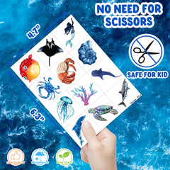 MeoIsDaBest sea turtle tattoo sheet adds bright color to DIY decorations.