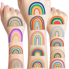 MeoIsDaBest pastel rainbow tattoo sheet for skin and decor