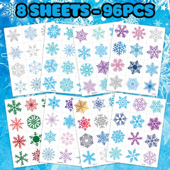 MeoIsDaBest blue silver snowflake tattoos for wintry skin look