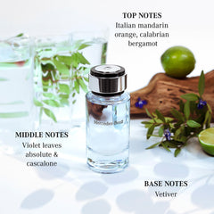 Mercedes-Benz For Men perfume spray demonstrates even misting for all-day fragrance wear.