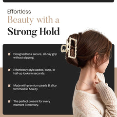 Merdia flat claw clip with pearl finish for elegant look