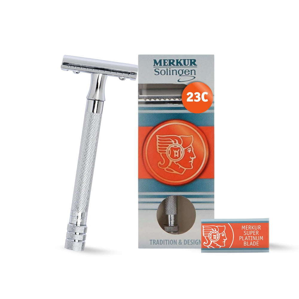 MERKUR 23C polished chrome razor offers a premium, precise shaving experience