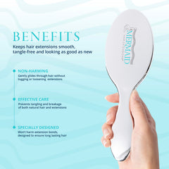 Mermaid Extension Care detangling action on extensions with minimal breakage