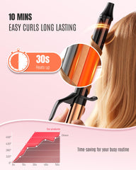 MESCOMB tourmaline ceramic barrel reduces frizz and locks moisture