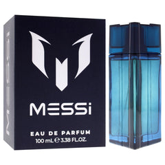 Messi 3.4 Edp M bottle top view, premium packaging hints at contemporary elegance.