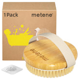 Metene dry body brush with soft bristles for gentle exfoliation and smoother skin.