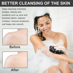 Metene mango ergonómico con aro para agarre seguro durante la ducha.