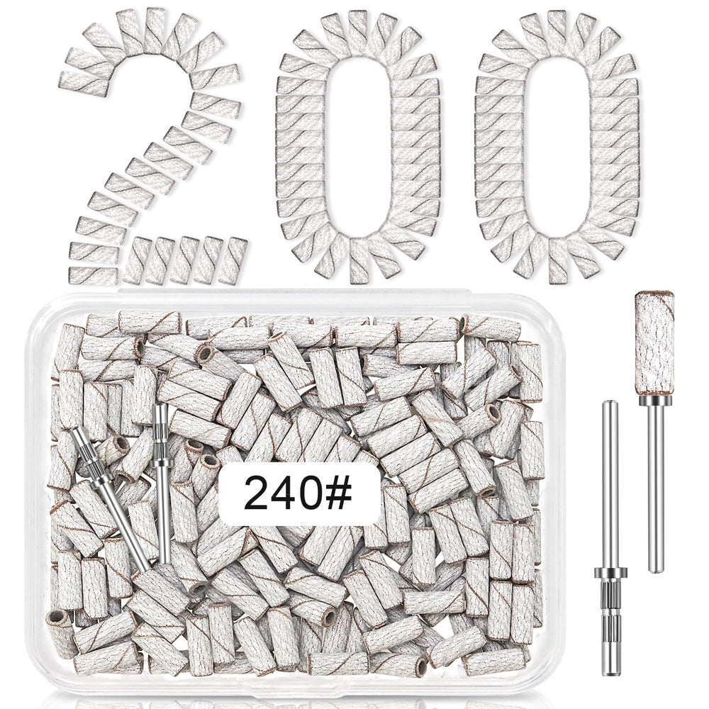 METEOROCK 240 grit small sanding band for precise shaping on tiny nail plates.