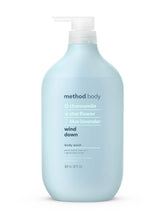 Method Wind Down gel de baño, botella de 828 ml, aroma relajante para la ducha.