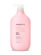 Method gel de ducha Pure Peace frente a la botella, aroma calmante para la ducha
