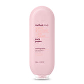 Method Daily Lotion Pure Peace bottle with pump delivering 24-hour hydration.