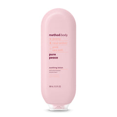 Method Daily Lotion Pure Peace bottle with pump delivering 24-hour hydration.