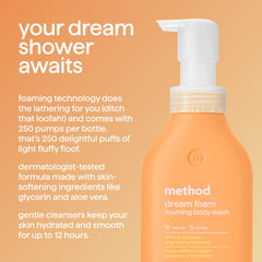 Method Dream Foam: botella Vetiver y Ámbar, aroma envolvente para la ducha