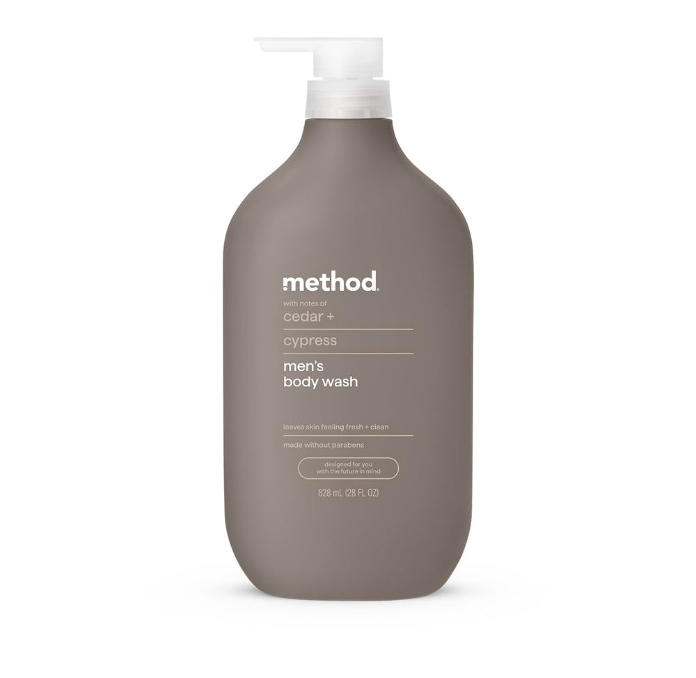 Method gel de ducha Cedar y Ciprés, botella visible, aroma terroso que refresca la ducha