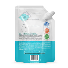Method hand soap refill bottle-pour close-up showing the lather.