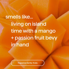 Aroma tropical de hibisco y mango con Method Island Mist para despertar los sentidos.