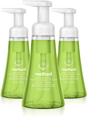 Method Jabón de manos espuma té verde aloe, conjunto de botellas para uso diario.