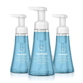 Method jabon mano espumoso Sea Minerals paquete de 3 botellas para uso diario suave.