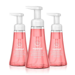 Method jabón espumoso para manos con pomelo rosa en botella, aroma refrescante diario.