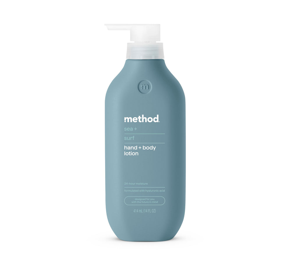 Method Sea Surf en botella de 414 ml para hidratación duradera diaria.