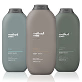 Method Men Sea Surf bottle — invigorating scent and quick cleanse for a refreshing shower.