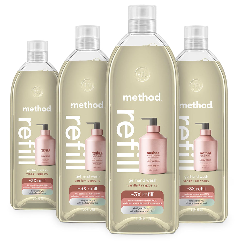 Method premium refill bottle with vanilla raspberry scent for a fresh hand wash