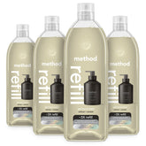 Method Premium Gel Hand Wash refill bottle featuring vetiver and amber fragrance for refreshing hands.