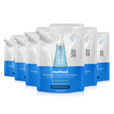 Method Sea Minerals refill pouch 6-pack for easy eco-friendly refills and long-lasting hand washing.