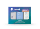 Method Simply Nourish body wash trio bottles front view, ideal for gifting