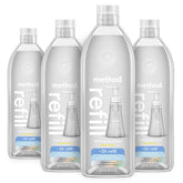 Method Sweet Water refill bottles packaging highlights eco-friendly materials and recyclability.