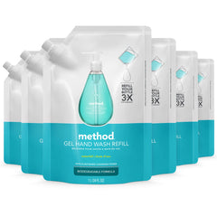 Method Waterfall hand soap refill pack-6 for convenient, eco-friendly cleaning.