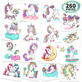 Metker tatuajes temporales con unicornio, impermeables para fiestas en la piscina