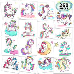 Metker tatuajes temporales con unicornio, impermeables para fiestas en la piscina